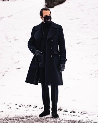 Black Suit Chill Weather Outfits: 