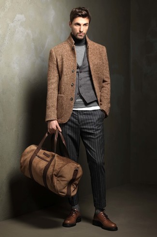 Brown Leather Derby Shoes Outfits: 