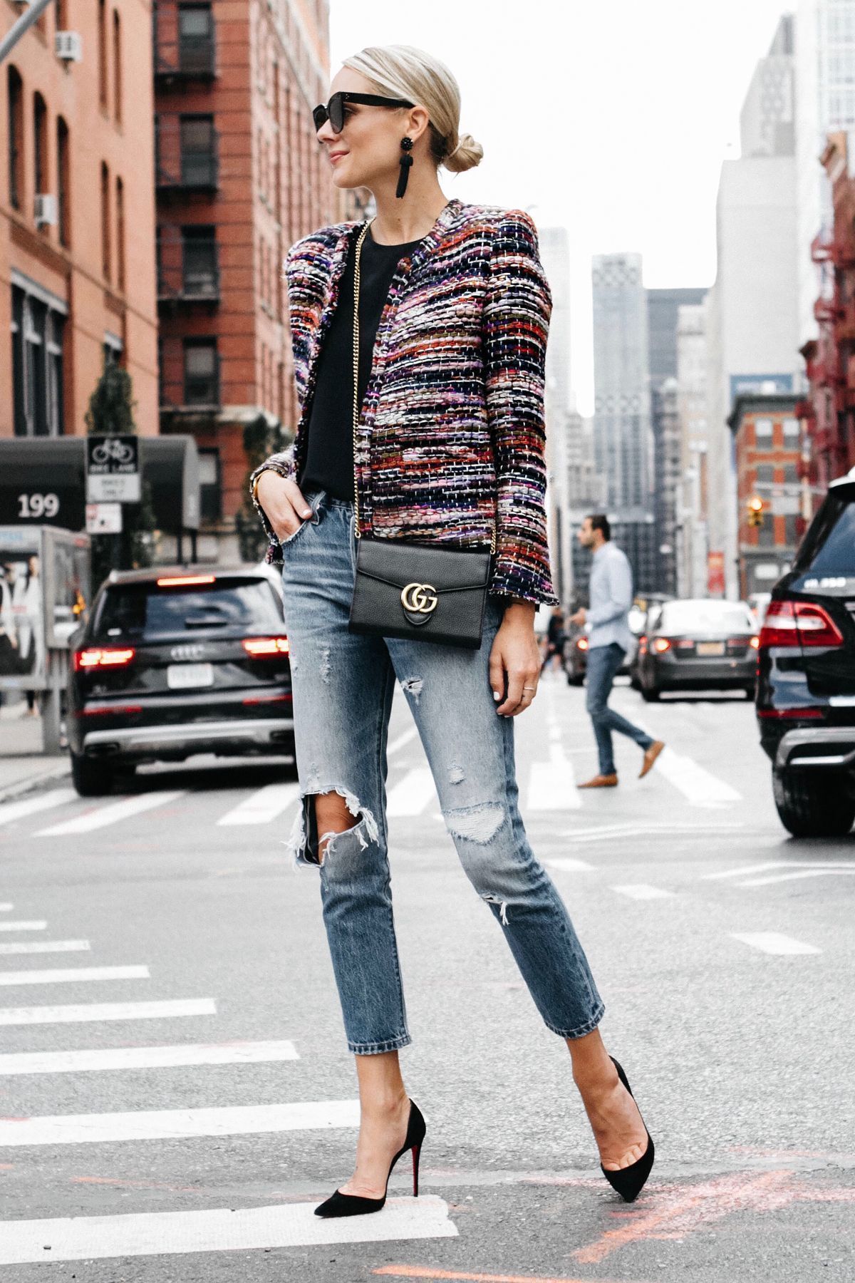 Styling a Tweed Jacket with Clear PVC Shoes - Outfit of the Day — Crazy  Blonde Life