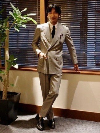 Wall St Woolcashmere Suit Light Gray