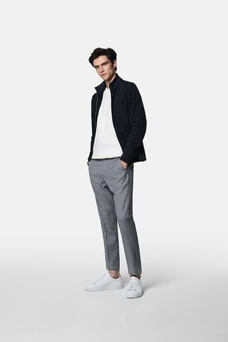 Gray Leno Stripe Trousers