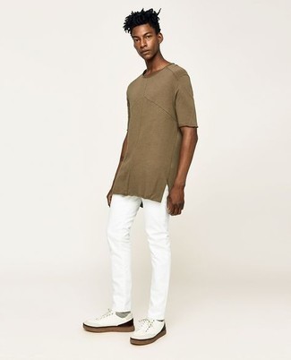 Ami De Coeur Embroidered Organic Cotton T Shirt In Beige At Nordstrom