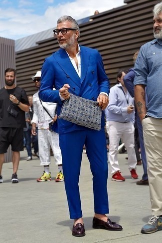 Blue Slim Fit Wool Blend Travel Suit