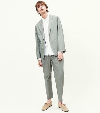 Modern Fit Wool Silk Double Breasted Suit