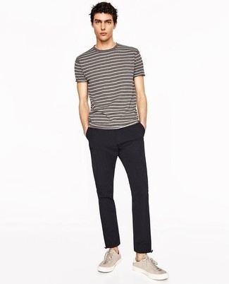 Gray New Balance Edition Stripe T Shirt
