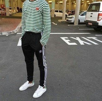 Comme Des Garons Play Striped Long Sleeve T Shirt