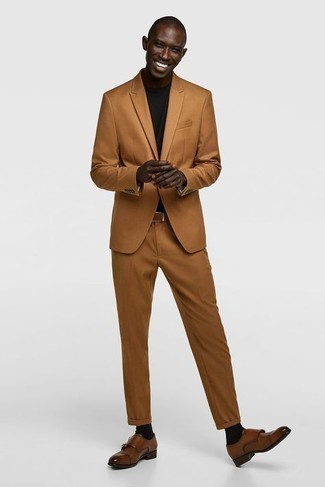 Black And Orange Slim Kline Suit
