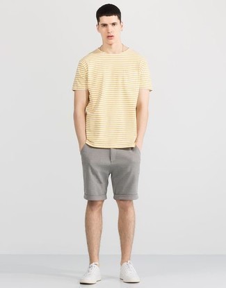 Textured Striped T Shirt
