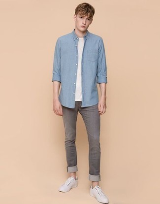 Bryson Skinny Fit Jeans In Iron Fist Grey Wash