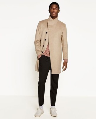 Rover Peak Lapel Double Breasted Wool Overcoat