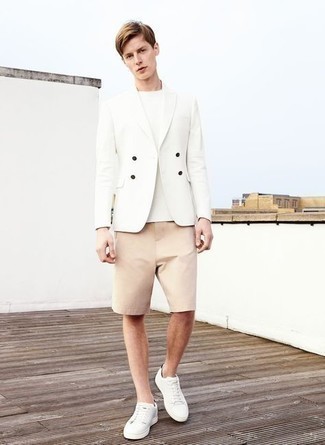 Off White Wool Dinner Double Breasted Blazer