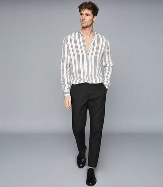 Cadogan Highlow Button Up Shirt In Black At Nordstrom
