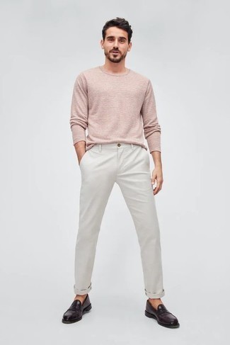Pink Raw Collar Sweater