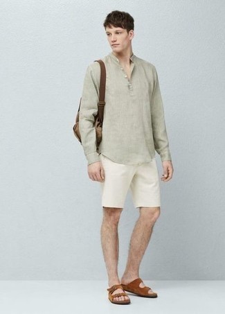 Tuscumbia Standard Fit Linen Shirt In Sea Grass At Nordstrom