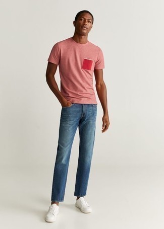 Pink Double Collar T Shirt