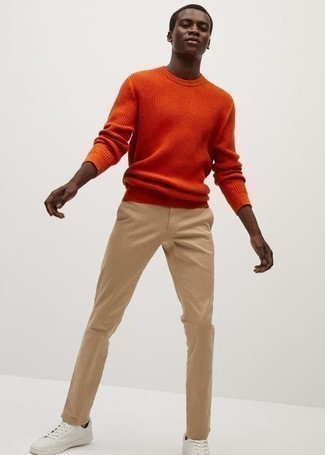 Orange Cashmere Shaggy Sweater