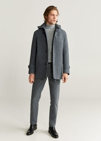Gray Rolled Turtleneck