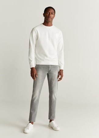 White Double Knit Sweatshirt