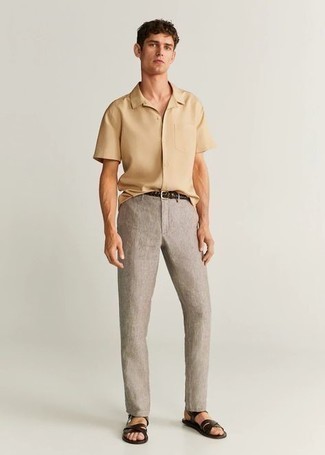 Linen Tapered Chino Trousers