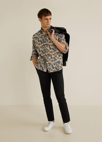 Angelo Floral Stretch Button Up Shirt