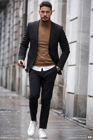 Black Byard Slim Fit Wool And Mohair Blend Travel Suit