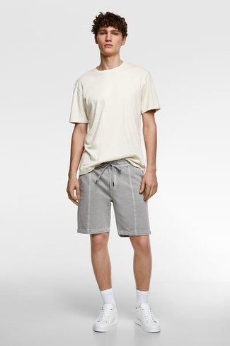 Gray Cotton Shorts