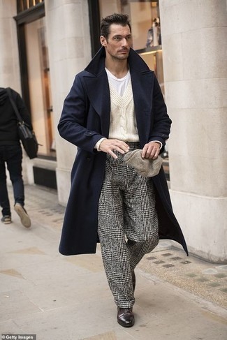 Gray Prince Of Wales Trousers