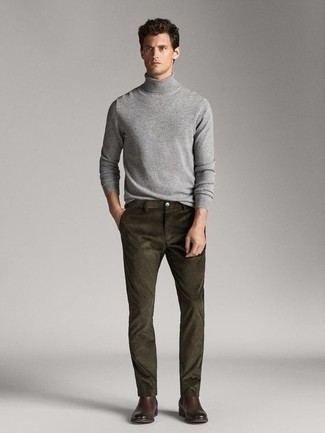 Homme Gray Turtle Neck Sweater