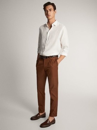 Taupe Straight Fit Trousers
