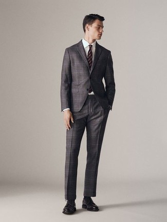 Trofeo Plaid Two Piece Suit Gray