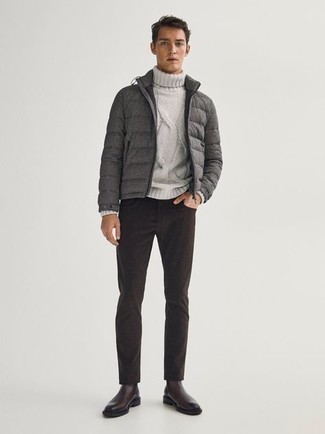 Moncler Acorus Puffer Down Jacket Gray, $745 | Neiman Marcus | Lookastic