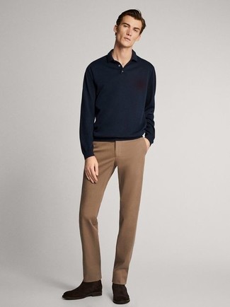 Zero Hydro Long Sleeve Polo In Carbon At Nordstrom