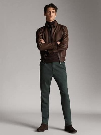 Straight Leg Stretch Cotton Pants In Forest At Nordstrom