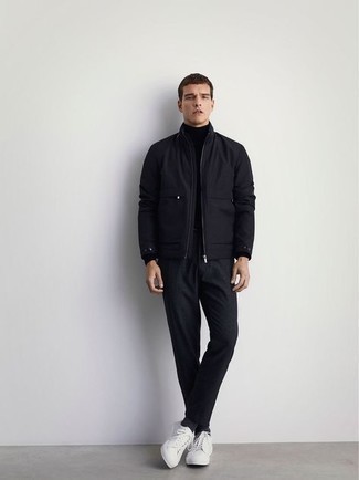 Relaxed Fit Twill Zip Jacket In Black At Nordstrom