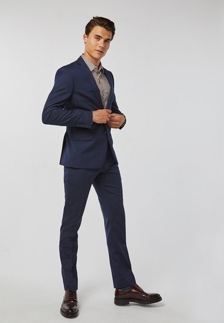 Two Button Soft Basic Suit Navy