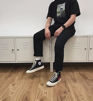 Comme Des Garcons Play Black Converse Edition Half Heart Chuck 70 High  Sneakers, $140 | SSENSE | Lookastic