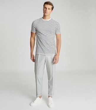 The Rail Horizon Long Line Stripe Pocket T Shirt