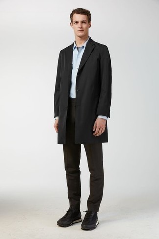 Black Dual Collar Coat