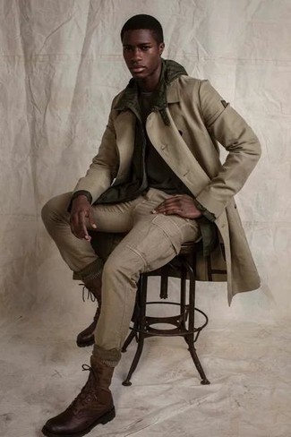 Shower Resistant Trench Coat In Stone