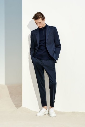 Contrasting Panel Two Piece Suit