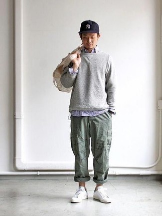 Blue Icy Cargo Pants