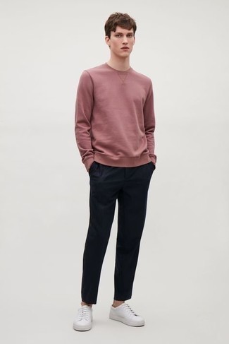 Pleat Detail Cotton Chino Trousers