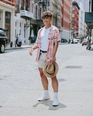 Plus Co Ord Oversized Fit Hawaiian Shirt In Pink With Revere Collar