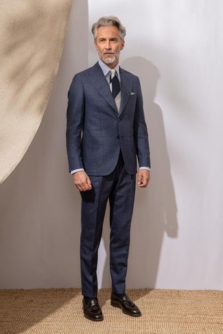 X Fit Navy Solid Extra Slim Fit Suit