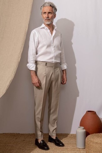 Classic Fit Linen Shirt White