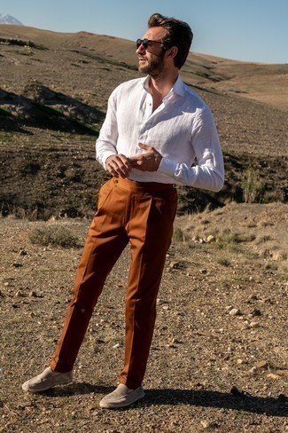 Skinny Suit Pants In Rust
