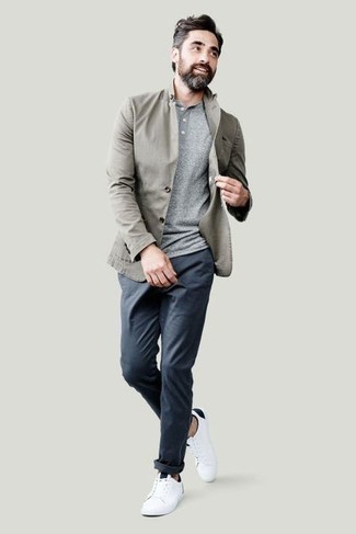 Trim Fit One Snap Henley