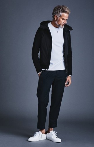 Black Nylon Polyester Jacket
