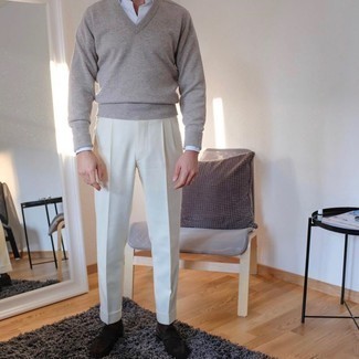 Gregory Flat Front Cotton Trousers