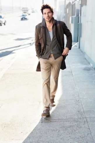 Brown Trenchcoat Outfits For Men: 